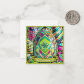 Ostermotiv-Cartoon mit Ostereier 13553 Mitteilungskarte (Vorderseite/Rückseite Beispiel)