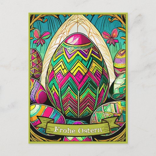 Ostermotiv Cartoon mit Ostereier 50085 Feiertagspostkarte (Vorderseite)