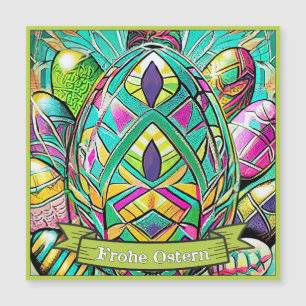 Ostermotiv Cartoon mit Ostereier 90732 Magnetkarte