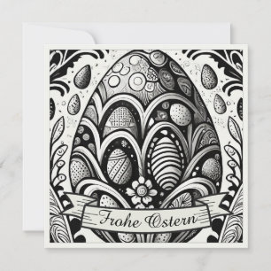 Ostermotiv monochrome Cartoon mit Ostereier 10756