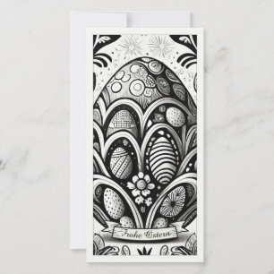 Ostermotiv monochrome Cartoon mit Ostereier 10756