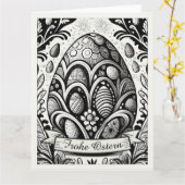 Ostermotiv monochrome Cartoon mit Ostereier 10756 Karte (Gelbe Blume)