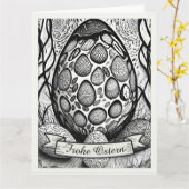 Ostermotiv monochrome Cartoon mit Ostereier 25024 Karte (Gelbe Blume)