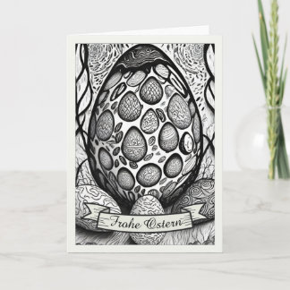 Ostermotiv monochrome Cartoon mit Ostereier 25024 Karte