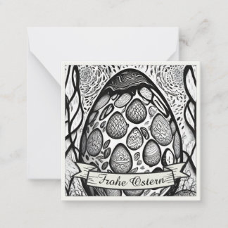 Ostermotiv monochrome Cartoon mit Ostereier 25024 Mitteilungskarte