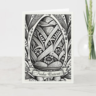 Ostermotiv monochrome Cartoon mit Ostereier 26006 Karte