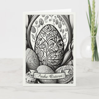 Ostermotiv monochrome Cartoon mit Ostereier 35730 Karte