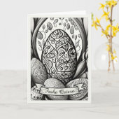 Ostermotiv monochrome Cartoon mit Ostereier 35730 Karte (Gelbe Blume)