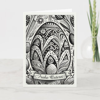 Ostermotiv monochrome Cartoon mit Ostereier 52158 Karte