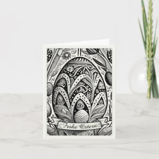 Ostermotiv monochrome Cartoon mit Ostereier 52158 Karte