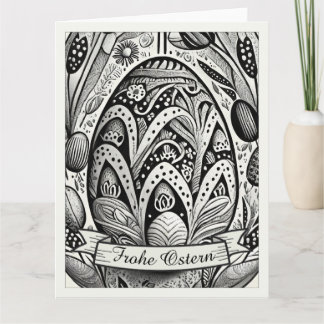 Ostermotiv monochrome Cartoon mit Ostereier 52158 Karte