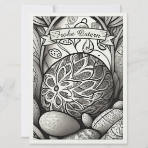 Ostermotiv monochrome Cartoon mit Ostereier 97330