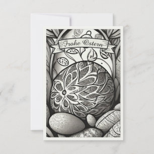 Ostermotiv monochrome Cartoon mit Ostereier 97330