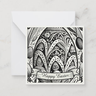 Ostermotiv s/w Cartoon mit Ostereiern 52158 Mitteilungskarte