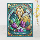 Ostermotiv Stoff Cartoon mit Ostereier 56019 Karte (Gelbe Blume)