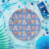 Ostermuster Blau-Grau-Papier-Teller Pappteller (Party)