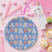 Ostermuster Blau-Grau-Papier-Teller Pappteller (Party)