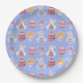 Ostermuster Blau Lila Paper Teller (Vorderseite)