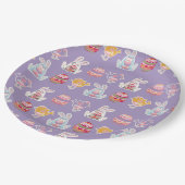 Ostermuster glänzende Traubenpapier-Teller Pappteller (Schrägansicht)