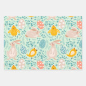 Ostermuster mit Eiern, Hasen, Küken, Blume Geschenkpapier Set (Vorderseite 2)