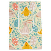 Ostermuster mit Eiern, Hasen, Küken, Blume Mittlere Geschenktüte (Rückseite)