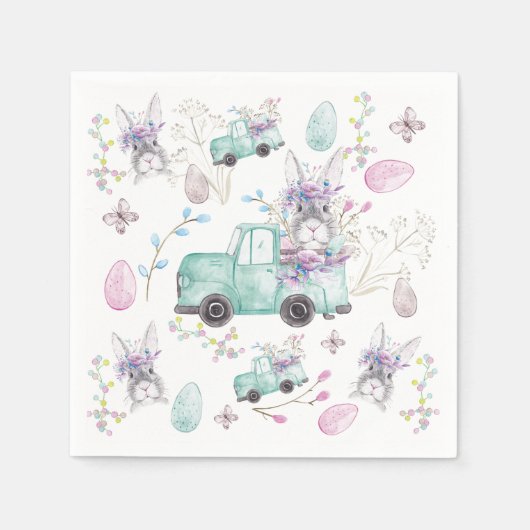 Ostermuster Ostern Sonniger LKW Serviette (Vorderseite)