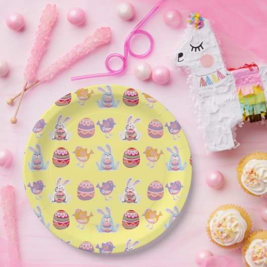 Ostermuster Pastellgelbe Teller (Party)