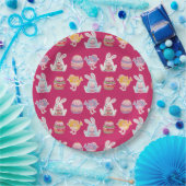 Ostermuster Rose Rotes Papier Teller (Party)