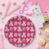 Ostermuster Rose Rotes Papier Teller (Party)