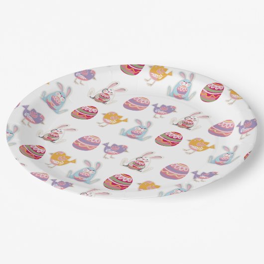 Ostermuster Weißbuch-Teller Pappteller (Schrägansicht)