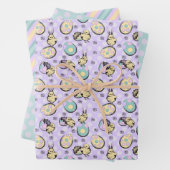 Ostermuster Zeichnend und pastellfarbenes Ostermus Geschenkpapier Set (Beispiel)