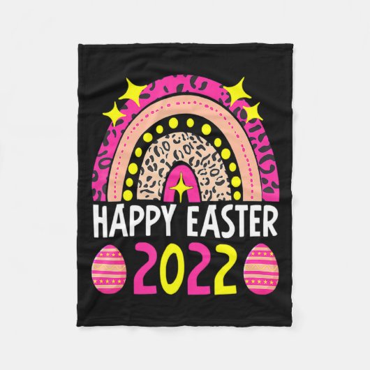 Ostern 2022 Regenbogen süß glückliche Ostern 2022 Fleecedecke (Vorderseite)