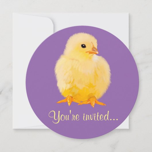 Ostern-Abendessen mit Küken Einladung (Vorderseite)