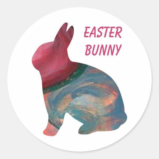 Ostern Abstrakt Art Bunny Stickers von Janz (Vorderseite)