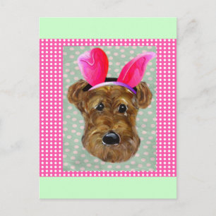 OSTERN AIREDALE FEIERTAGSPOSTKARTE