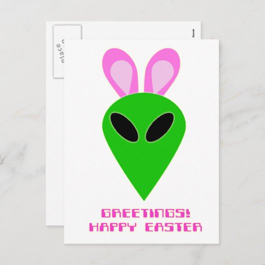 Ostern-alien-Postkarte Feiertagspostkarte (Vorne/Hinten)