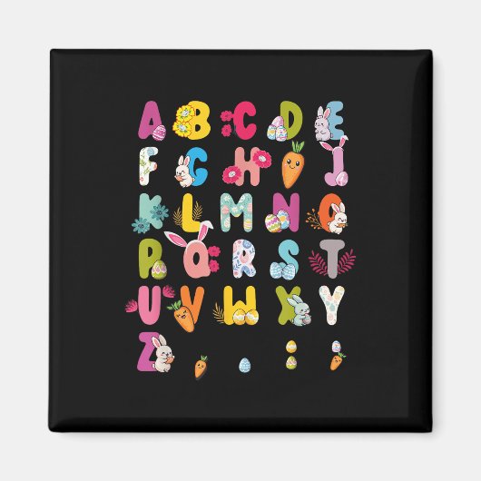 Ostern Alphabet Ostereier Ostern Sonntag 2025 Kind Magnet (Vorne)