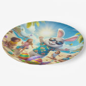 Ostern am Strand Pappteller (Schrägansicht)