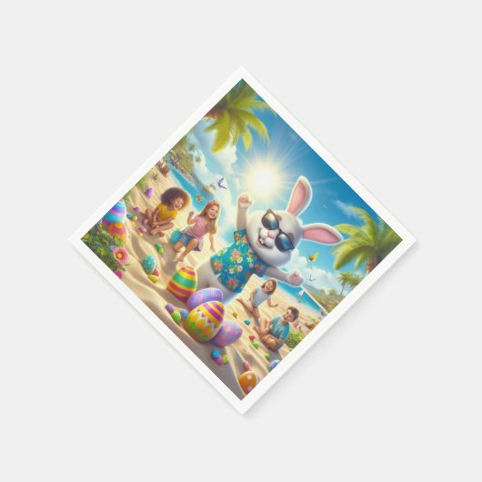 Ostern am Strand Serviette (Ecke)