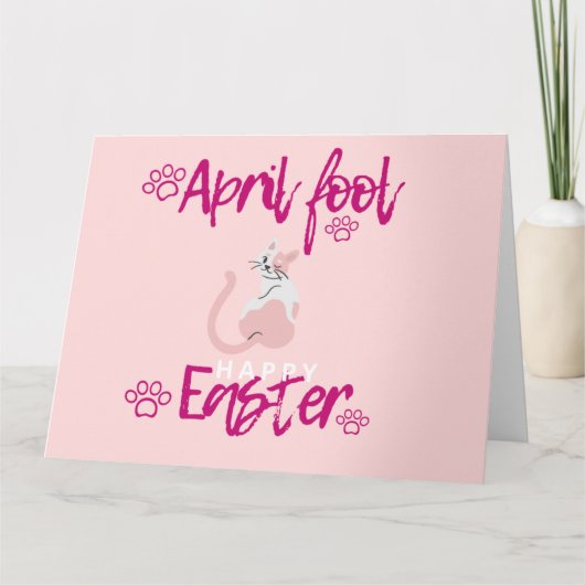 Ostern April Fool's Day Geschenk Katze Ei Ostern F Karte (Vorderseite)
