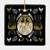 Ostern April Weihnachtsgeschenk Keramikornament (Rückseite)