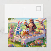 Ostern auf der Wiese Feiertagspostkarte (Vorne/Hinten)