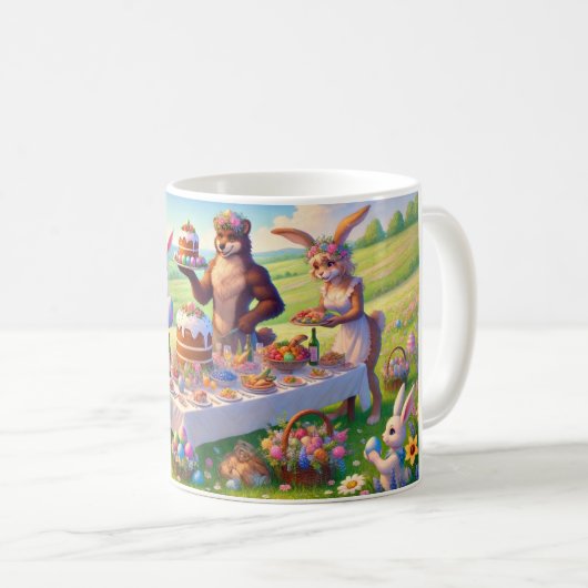 Ostern auf der Wiese Kaffeetasse (VorderseiteRechts)