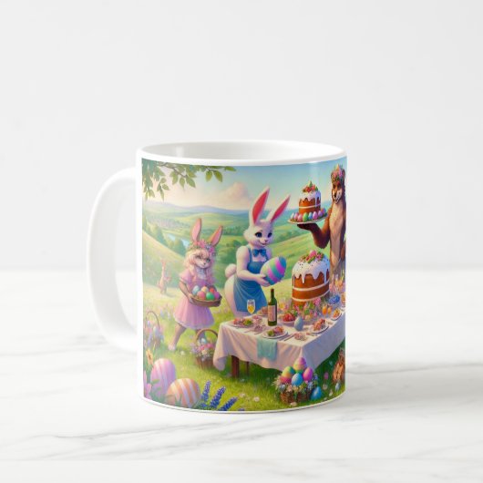 Ostern auf der Wiese Kaffeetasse (Vorderseite Links)