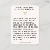 Ostern Auferstehung Heilige Karten Paschal Gebet (Rückseite)