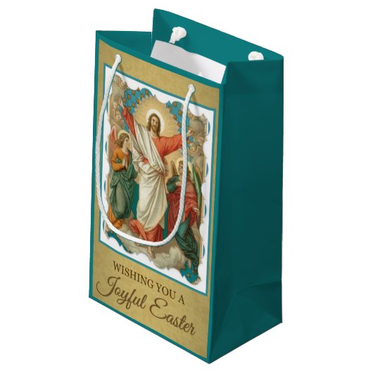 Ostern-Auferstehung von Jesus-Engeln Kleine Geschenktüte (Rückseite Schrägansicht)