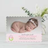 Ostern-Baby-Foto-Geburts-Mitteilung Feiertagskarte (Stehend Vorderseite)