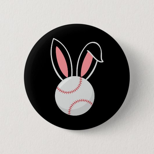 Ostern Baseball Bunny Oars Fun Baseball Ostern Button (Vorderseite)