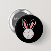Ostern Baseball Bunny Oars Fun Baseball Ostern Button (Vorne & Hinten)