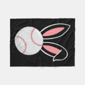 Ostern Baseball Bunny Oars Fun Baseball Ostern Fleecedecke (Vorderseite (Horizontal))